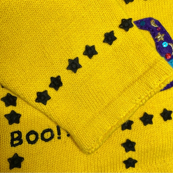 Marisa Christina Halloween Cardigan Sweater Appliqué Mixed Media Sequin Felt - Picture 11 of 15